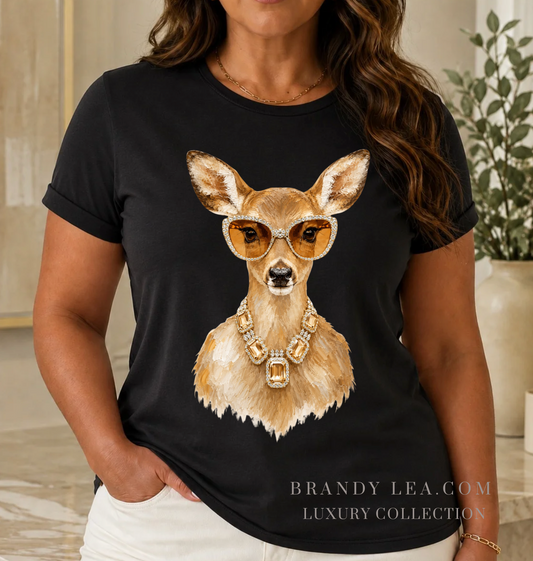 Luxury Soft Deer Graphic T-Shirt