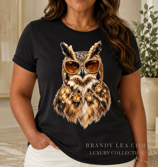 Luxury Soft Owl Graphic T-Shirt