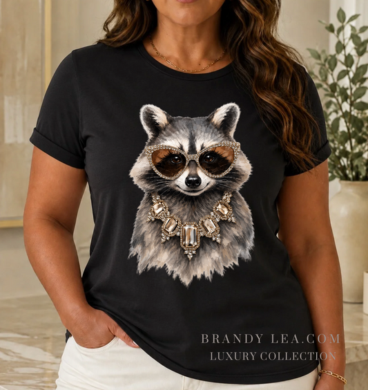 Luxury Soft Raccoon Graphic T-Shirt