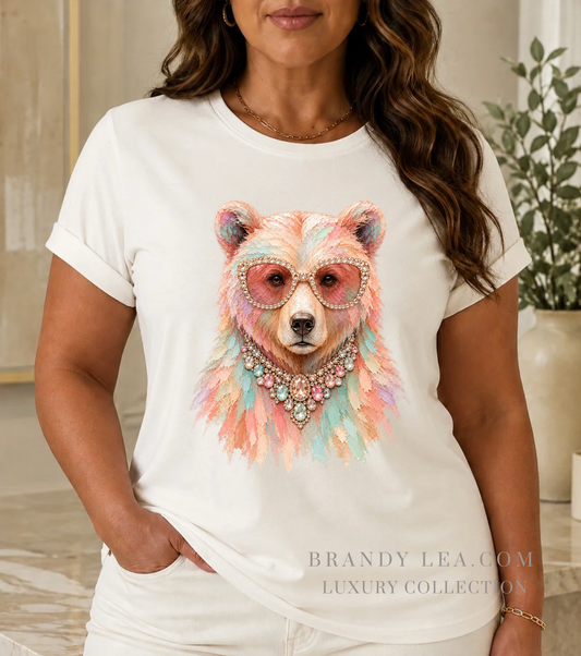 Buttery Soft Bear Pastel Graphic T-Shirt