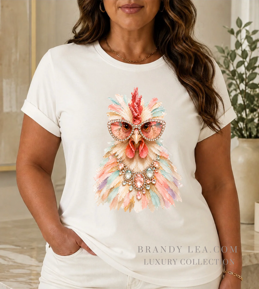 Buttery Soft Pastel Chicken Graphic T-Shirt